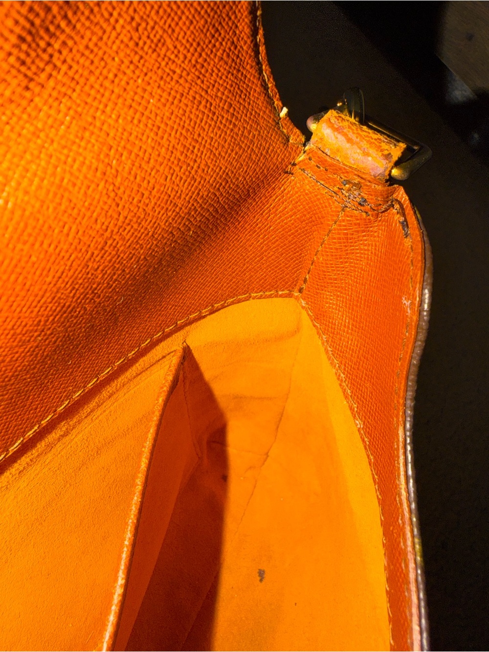 Louis Vuitton Monogram Crossbody Bag in Brown with Tan Strap - Picture 10 of 11